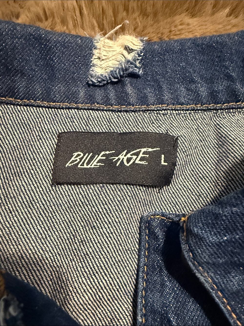 Blue Distressed Denim Jacket - Pale Ride - Picture 2 of 4